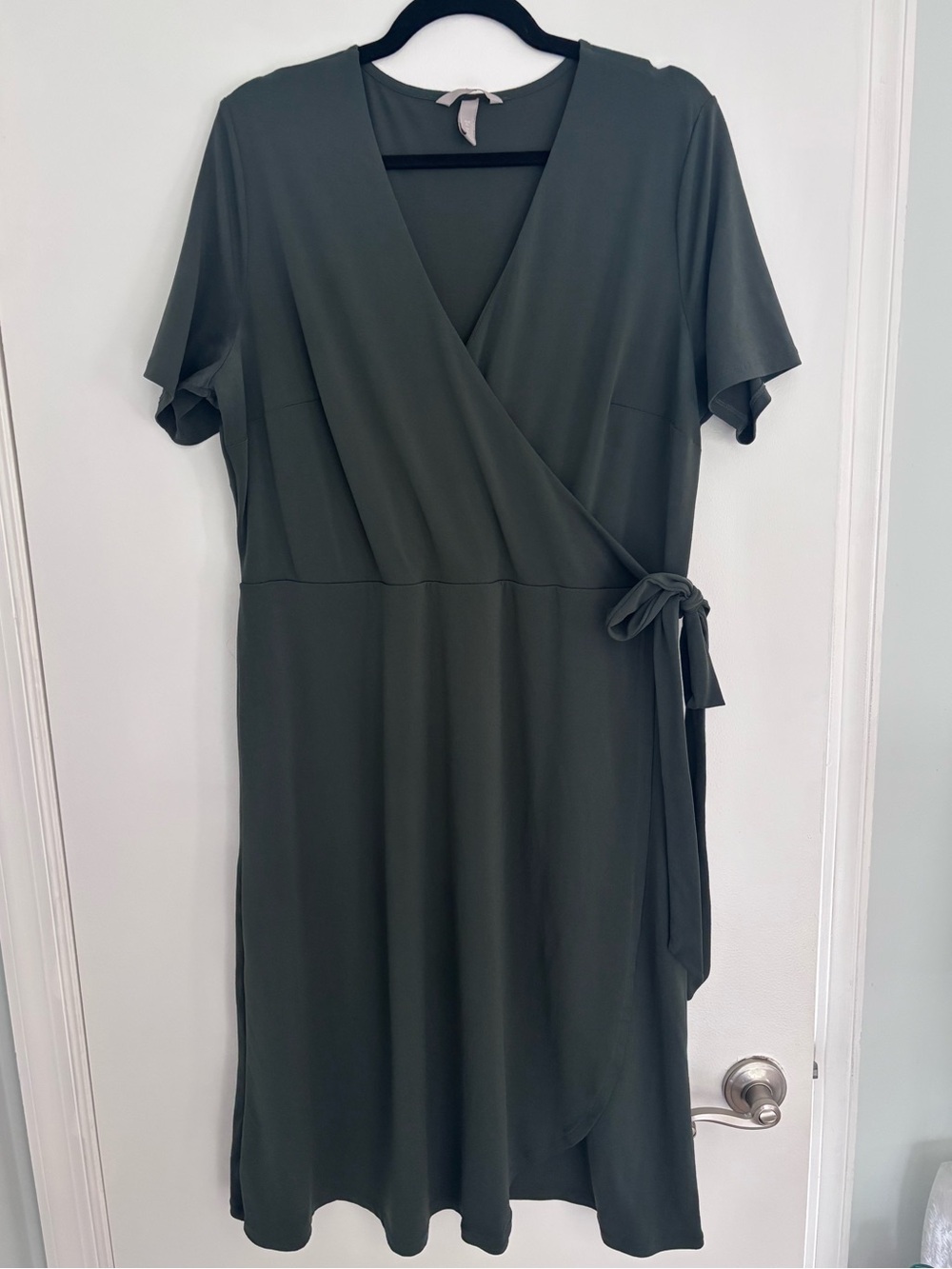 H&M Olive Green Midi Wrap Dress